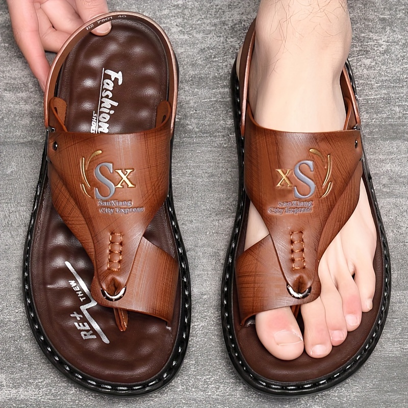 Flip Flop Leather Men - Sandali infradito in pelle da uomo,