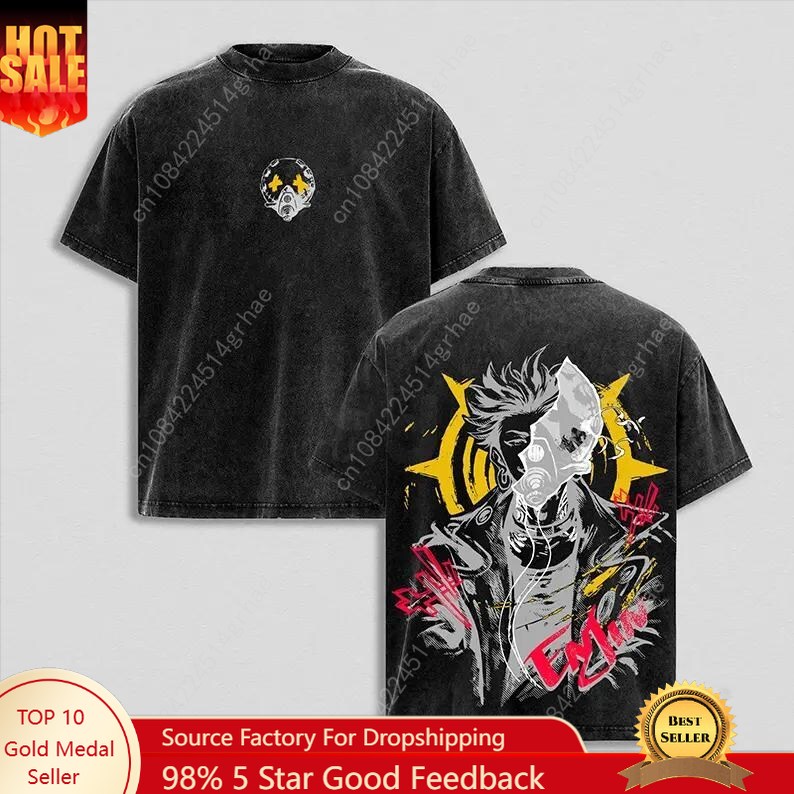 Tee Graphic Print - T-shirt Vintage Anime Gachiakuta Effetto Lavato,