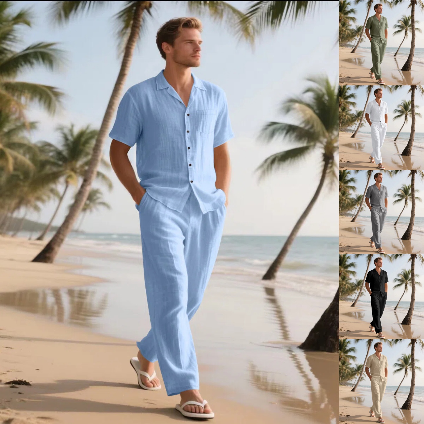 Nuovo Completo Estivo da Uomo  - Short Linen Drawstring recensione e prezzo